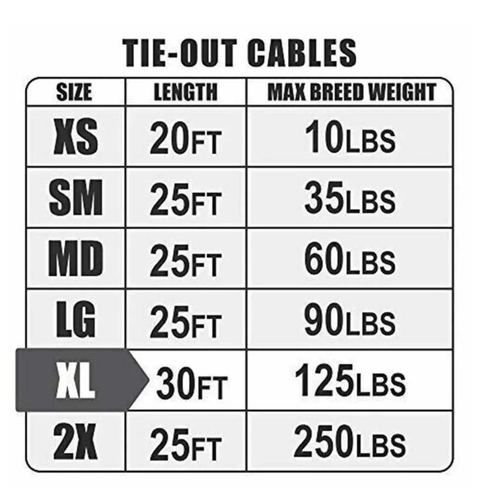 BV PETS Tie-Out Cable for Dogs Up to 125 Pounds 30 Feet Red